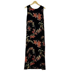 VTG! Dressing Clio Maxi Dress Black Red Floral PL 90s Y2K USA Whimsygoth Classic